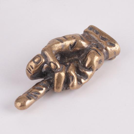 Middle Finger Figurine Brass Gold Freestanding Hand Sculpture Copper Middle Finger Pocket Lucky Charm