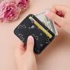Cute Cat Print Card Holder Wallet For Women Girls Fashion Pu Leather Money Bags Mini Slim Coin Purse Portable Daily Gift