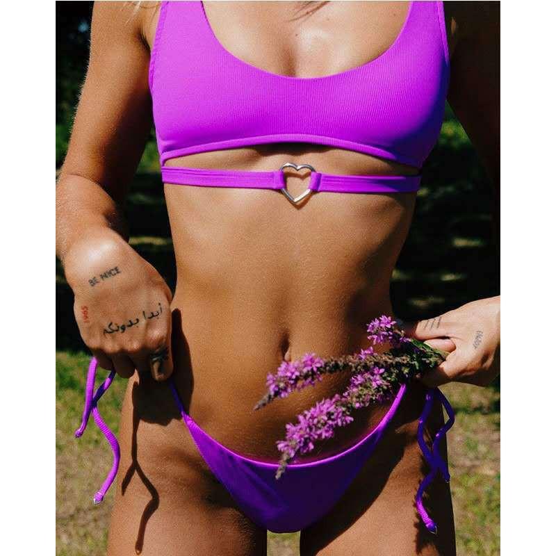 

Split Love Ring Sexy Swimsuit Women Bikini L