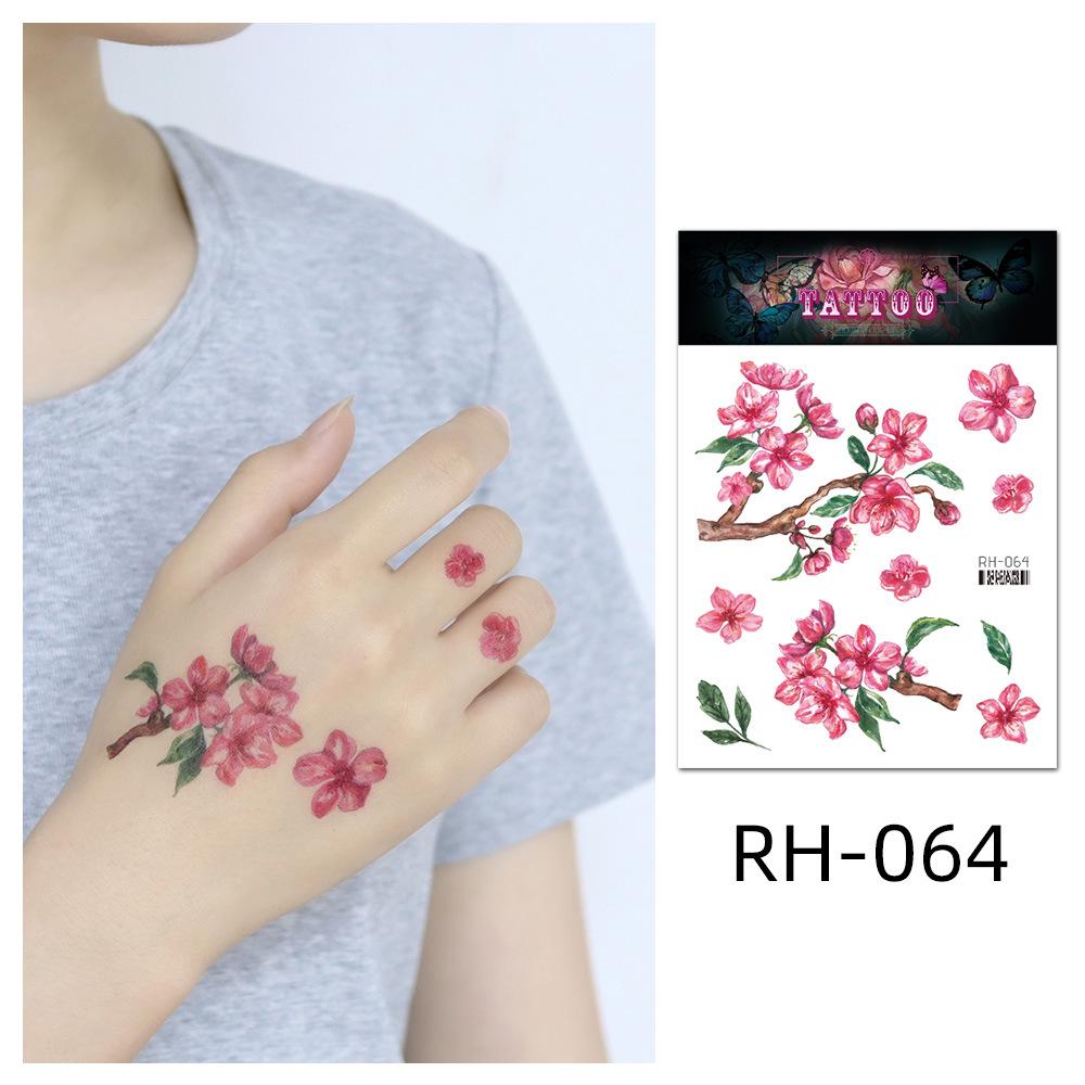 Waterproof Colorful Flower Tattoo Stickers - Disposable Tattoos