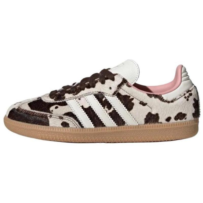 adidas Originals Samba Cow Print W Women s Low-Top Casual Shoes Grey White Brown JR1256 36.5
