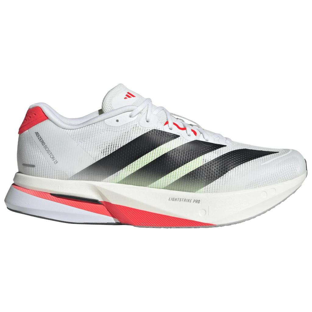 Adidas Adizero Boston 13 White Black Lucid Red Men Sneakers Cloud-White Core-Black JS4932