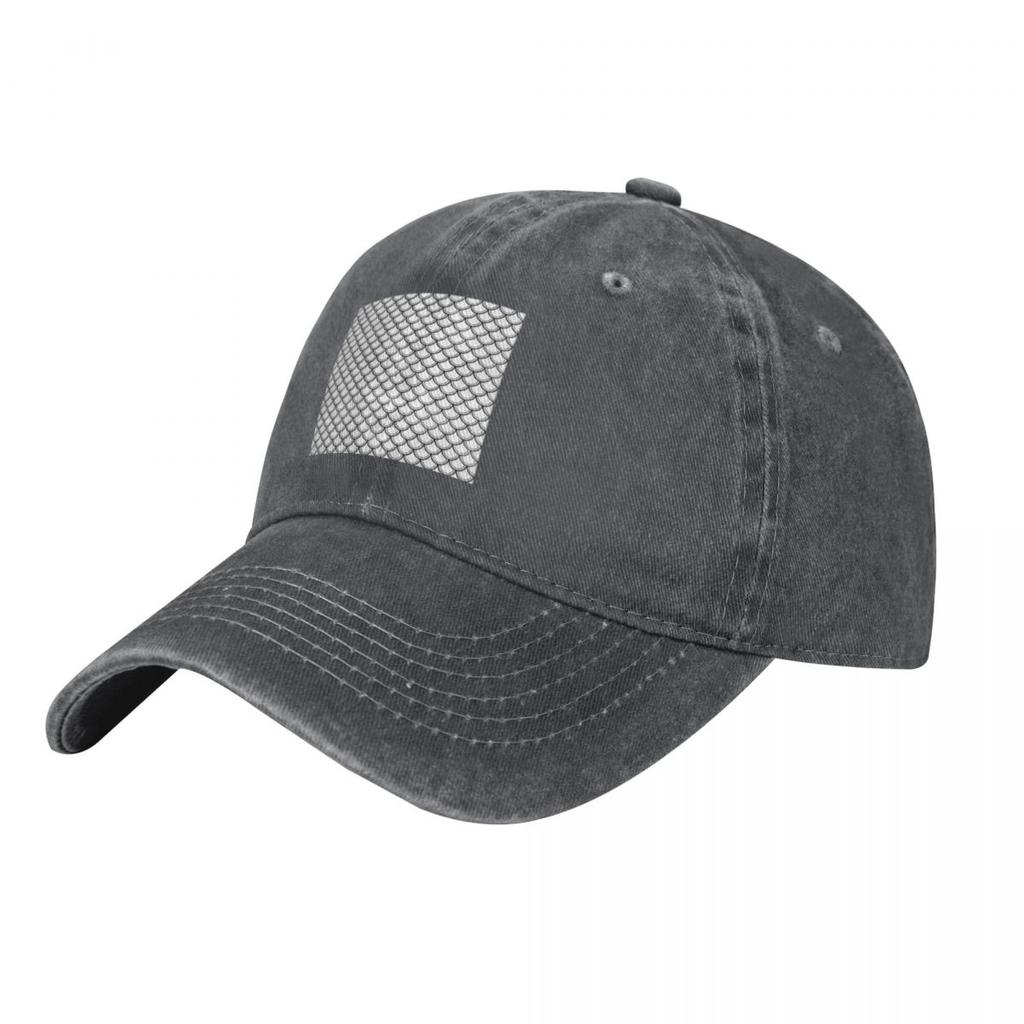 Black And White Scales Baseball Caps Vintage Denim Washed Headwear Unisex Style Outdoor Running Hats