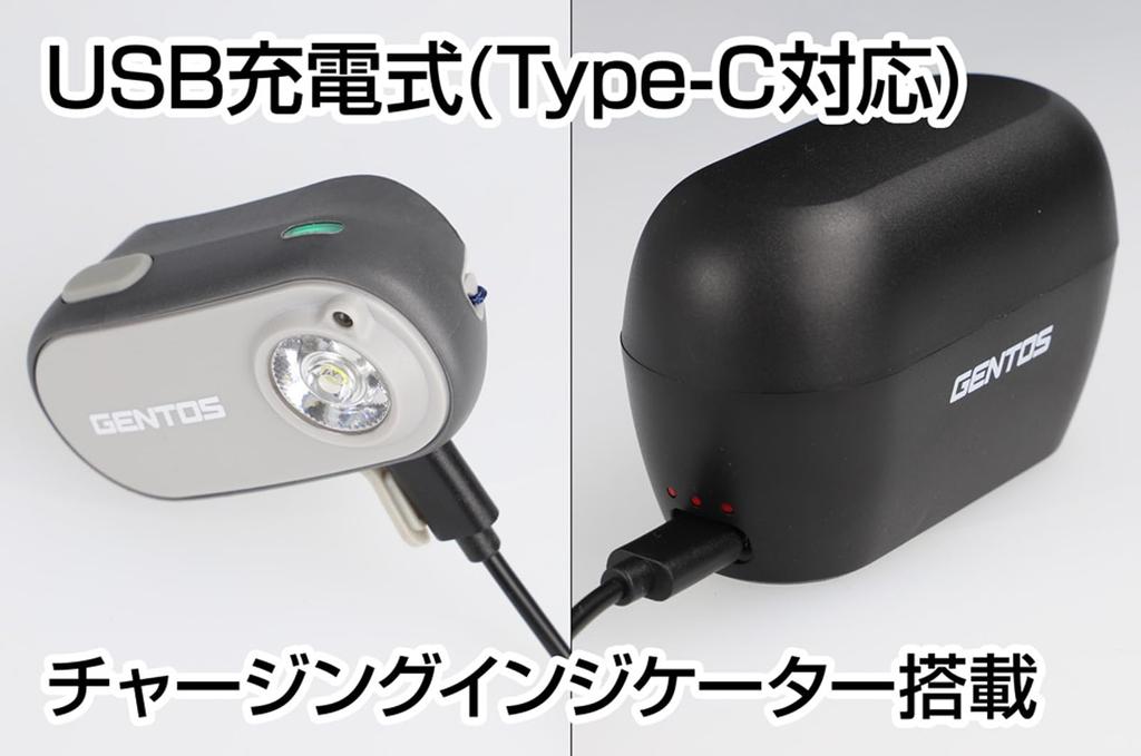 GENTOS LED-Scheinwerfer USB-wiederaufladbar 400 Lumen für 2 Anwendungen Dedizierter Akku Kompakter Scheinwerfer [Helligkeit Lumen/Praktische Stunden]