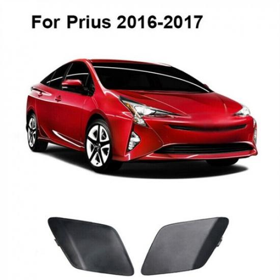 2Pcs Front Bumper Tow Hook Eye Hole Cover Trim For Toyota Prius 2016-2017 Black