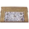 White Women Clutch Antique Indian Handmade Square Mosaic Metal Bag Women/Girls Bridal Metal Clutch