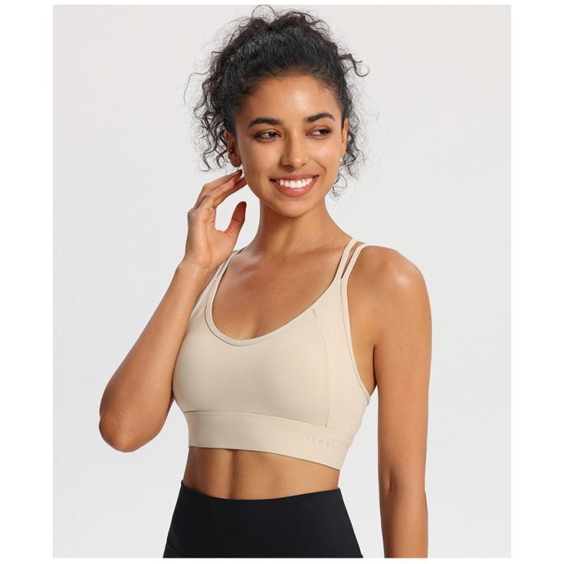 Womens Sports Bra With Front Closure Supportive Compression Workout Top Yoga Running Gym