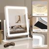 Lighted Makeup Mirror Vanity Mirror with Lights for Desk Tabletop Smart Touch with 3Color Lighting Dimmable 360 Rotation White