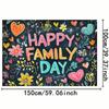 2D Family Day Celebration Photo Booth Background Banner