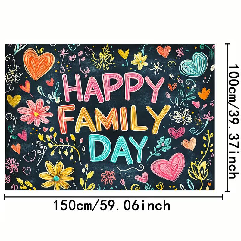 2D Family Day Celebration Photo Booth Background Banner