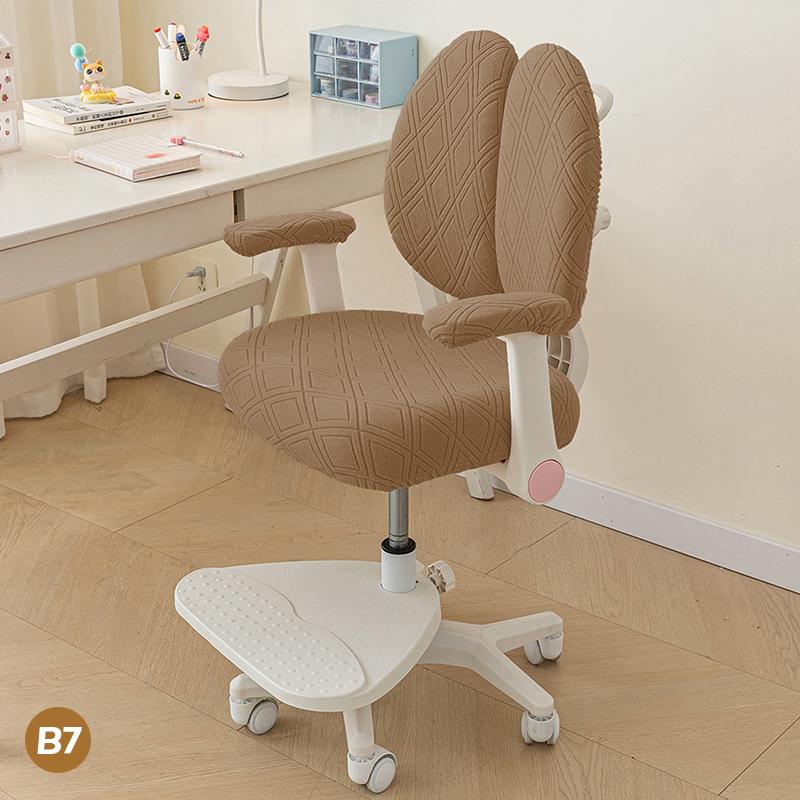 15 Colors Waterproof Anti-dirty Stretch Special Seat Cover for Double-back Children Study Chair Rotate Computer Chair Slipcover