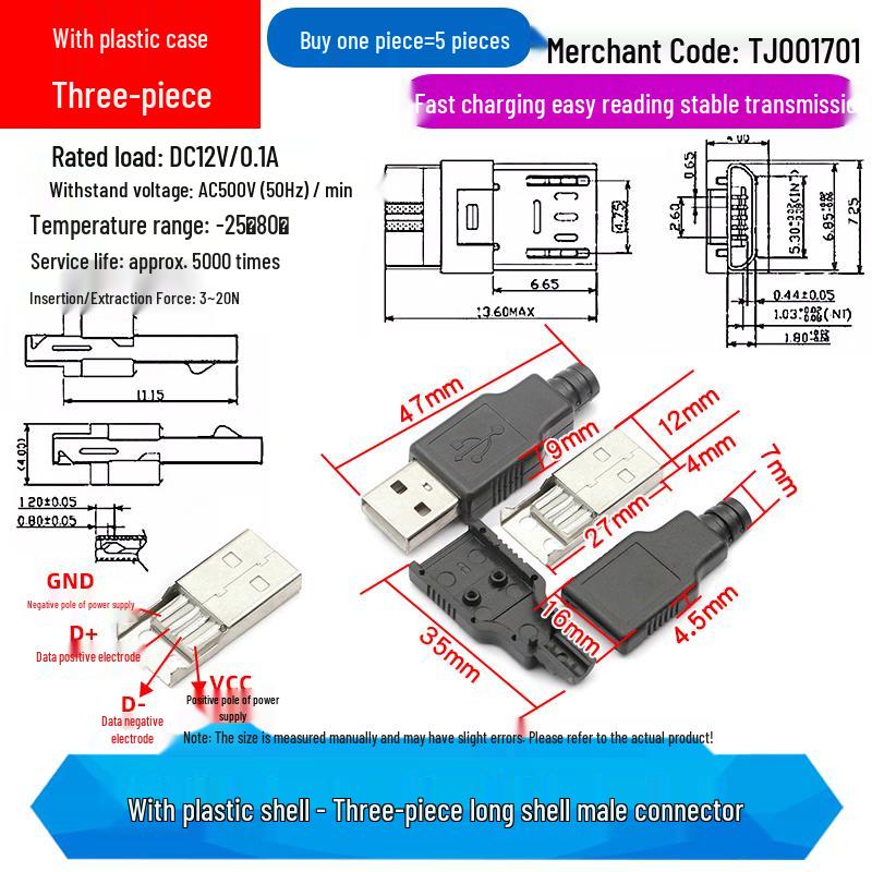 USB 3.0 Type A Male To Female 90/180 Degree and Type B Female Square Port Connector