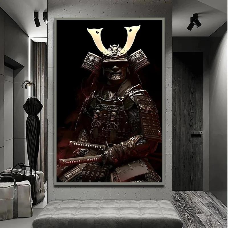 Japan Samurai Warrior Bushido Sword Art Retro Posters Canvas Painting Wall Decor Prints Picture for Living Room Home Decoration
