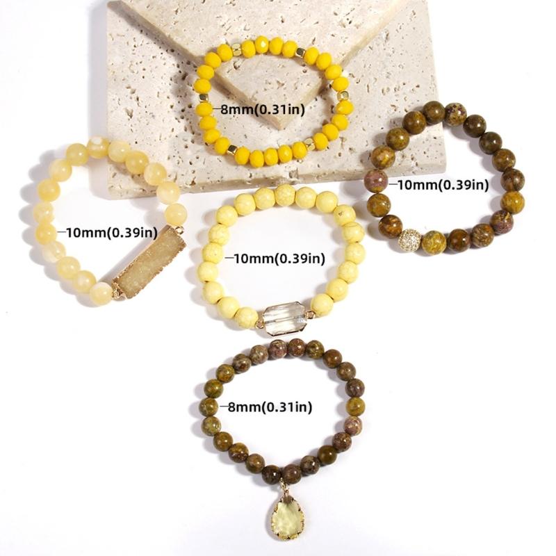 Elegant Stone Bracelet Handmade Beads Jewelry Natural Stone Jewelry Stone Texture Perfect for Friend or Lover Present