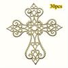 30pcs Vintage Hollow Floral Cross Embellishments 55x60mm Cast Iron DIY Scrapbooking Corner Decorations for Crafting DIY Lovers