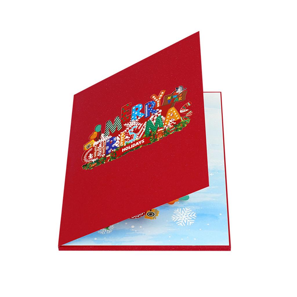 Light Up Musical Christmas Card Pop Up Musical Christmas Greeting Cards with 3D Effects for Holiday Decoration
