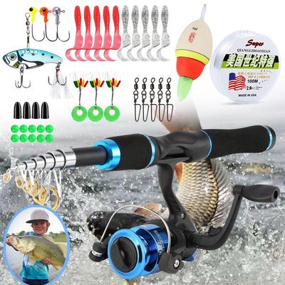 Fishing Rod and Reel Combos for Children with Fishing Folat and Hook Line Combo Kid Fishing Tackle