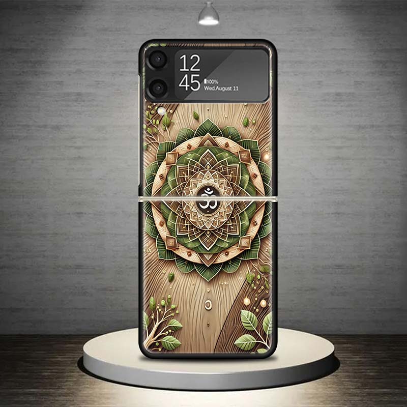 Mandala Chakra Insist Yoga Phone Case For Samsung Galaxy Z Flip 7 6 5 4 3 5G Shockproof Cover Z Flip7 Flip6 ZFlip5 Flip3 Flip4 L
