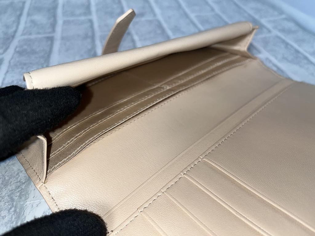 GUODI Langes Portemonnaie mit Klappe und Kartenetui, Echtes Straußenleder, Full Point Design, TK-30LW100 (Oryx Beige)