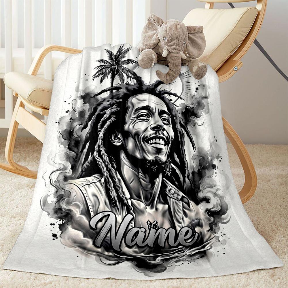 Reggae Rasta Vibes Personalized Text Blanket Cozy Personalized Blanket Durable Comfort Perfect For Couch Living Room Office Bed For All Occasions