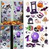 Indoor Outdoor Window Art 2Pcs Halloween Static Clings, Glass Sticker with Pumpkin Ghost Bat Patterns Spider Ball Decals, Reusable Wall Stickers