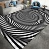 3D Optical Illusion Black White Grid Rug Living Room Office Modern Non-Slip Floor Mat Nordic Style