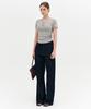 Lugkaeseuteu Sara Henley Neck Shirred T-Shirt_Melange Grey / Sara Henley Neck Shirred T-Shirt_Melange Grey
