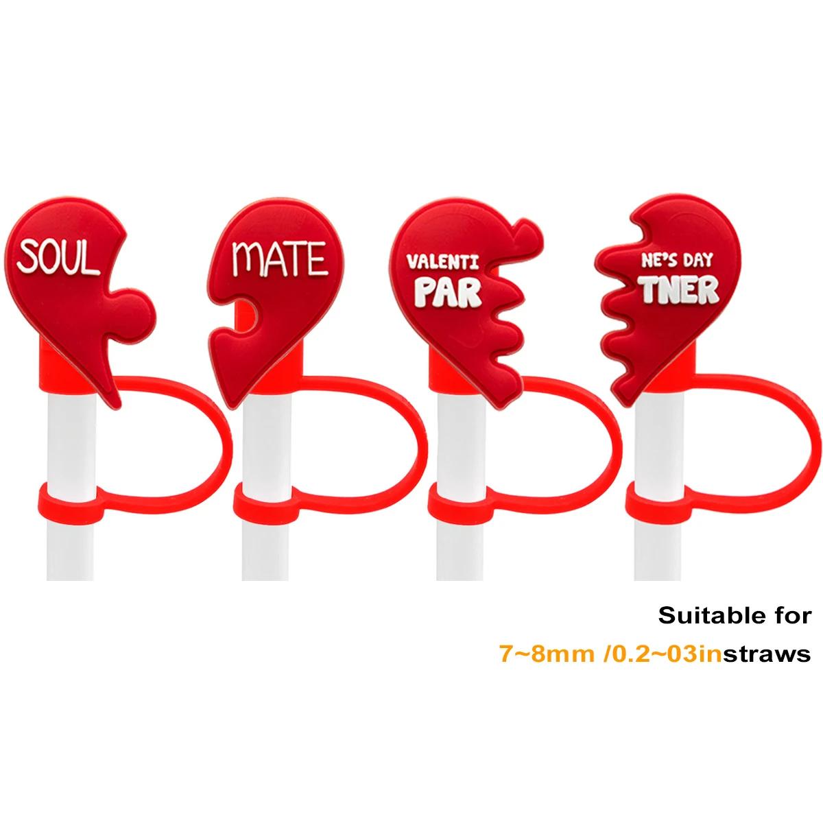 

Leeseph 4 шт. чехол для соломинки красный розовый тема милый силиконовый чехол для наконечников соломинок многоразовый для соломинок диаметром 7-8 мм/0,2-0,3 дюйма летний подарок