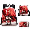 Set Zaino Scolastico CR7 per Bambini Tessuto Oxford Borsa a Doppio Scomparto con Tasca Frontale Astuccio Tracolla Ergonomico Dorsale