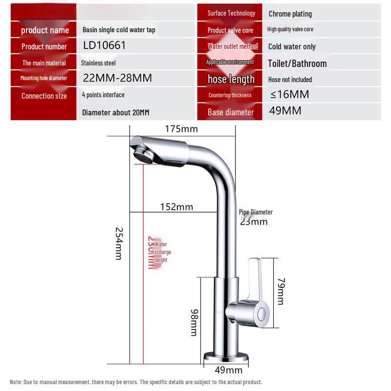 Alliance Single Cold Rotatable Basin Faucet