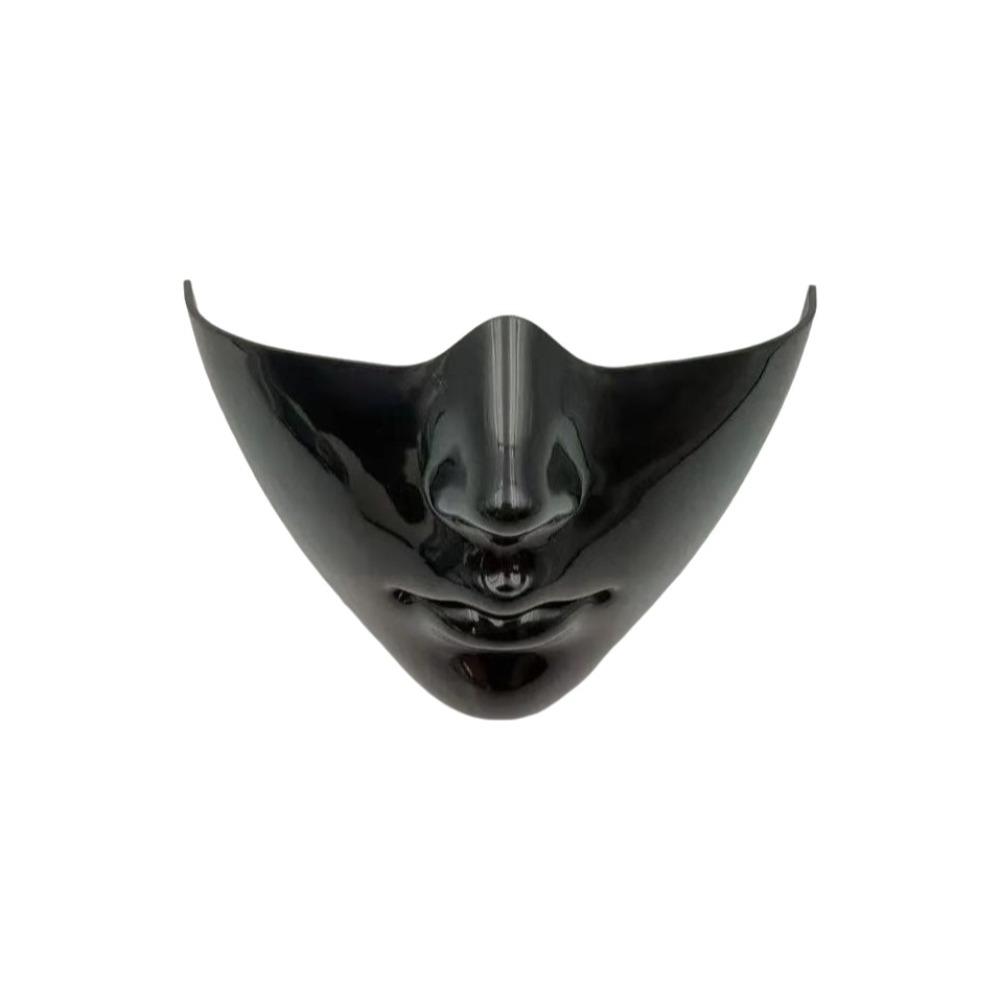 Smooth Edges Half Face Mask Glossy Black Masquerade Mask Durable Cosplay Face Mask Style 2