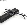 ANTI BLUE LIGHT TR90 Reading Glasses Men Half Rim Women Diopter Unbreakable Magnifier Eyewear Alloy