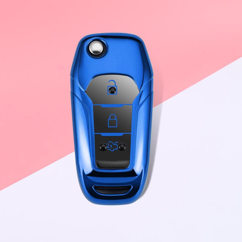 

Набор чехлов для ключей Ford для Edge, Focus, Taurus, Ecosport - Защитная оболочка для автомобильного пульта для мужчин и женщин синий