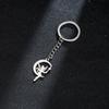 Stainless Steel Crescent Moon & Fairy Butterfly Magic Wand Keychain Pendant