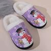 Fashion Christmas Cute Cartoon Cotton Slippers Women Mix Color Anti Slip Plush Slides Woman Indoor Comfort Warm Cotton Slippers Mujer