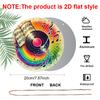 2D Flat - 1pc Vintage Round "Music Film" Metal Sign - Aluminum Wall Art with Vinyl Record & Musical Notes Design, Colorful Retro Decor for Garage