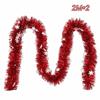 2M Christmas Snowflake Plush Ribbon with LED Light White/Red Snowflake Plush Tinsel Ribbon Long Strip Plastic