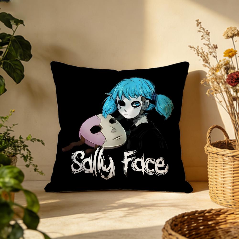 Stylish SSally Facees Cushion Cover Versatile DoubleSided Pillow Case Fit for Sofa Bed Car Daily Decor