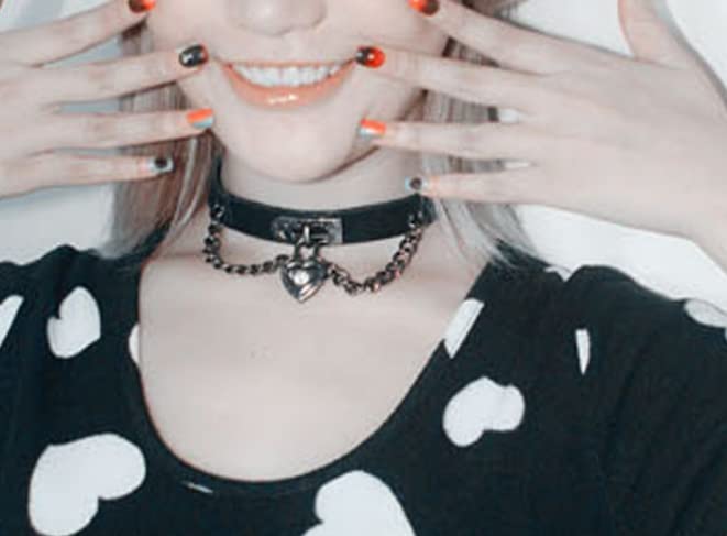DOKiDOKi Heart Collar and Leash for Human Cosplay PU Cat SM SM Choker [Black Leather] Chain, Master, Slave, Costume, Goods, Restraints, Handcuffs,