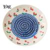 Non Slip Kitchen Grater Ceramic Garlic Plate, Fruit Print Ginger Cheese Manual Grinder, Safe Grinding Disc Multi-function Mincer Dish for Onion,