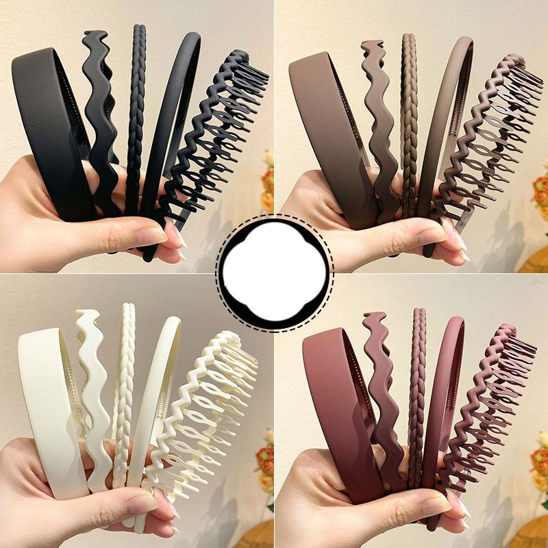 Matte Finish Toothed Headband for Women - Non-Slip Hair Band for Face Wash, Skincare & Crushed Hair Styling, Summer Essential