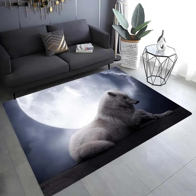 Snow Wolf Pattern Floor Mat Door Decoration Home Living Room Floor Mat