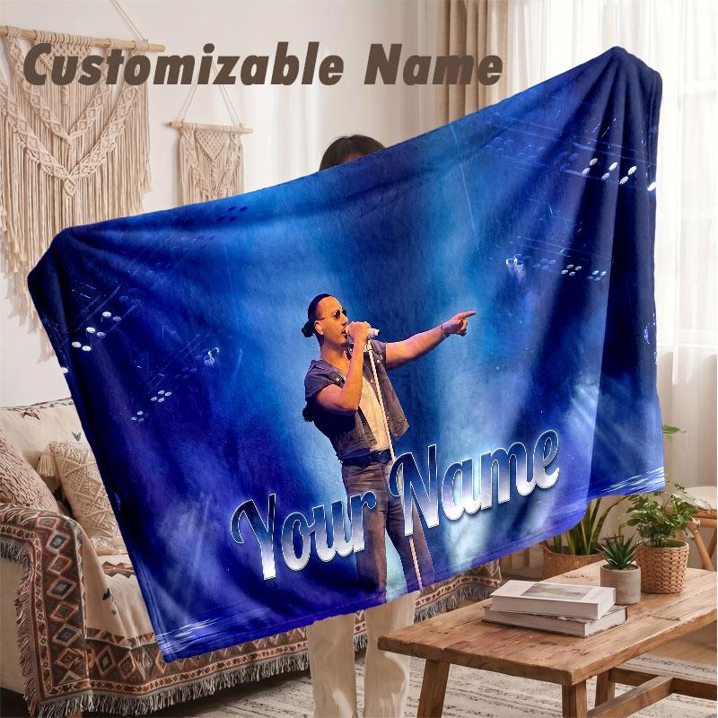 Custom Name Flannel Blanket,Apache 207 Lightweight Warm Bed Blanket For Couch & Holiday Gift