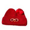 New Autumn and Winter Cute Glasses Bow Wool Hat Women's Fashion Leisure Travel Warm Knitted Hat Cold Hat