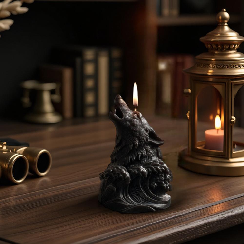 Diy Candle Mold White Silicone Candle Mold Wolf Head Candle Mold Flexible For Diy Enthusiasts Home Decor B7J0