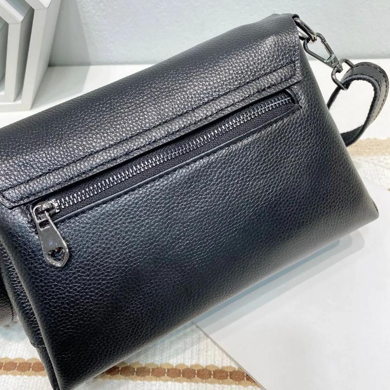 High Quality Cow Leather Women's Shoulder Bag Crossbody Lady Casual Handbag Underarm Pouch Multiple Compartments Messenger Bag