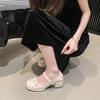 2025 New Butterfly-knot Women Mary Jane Shoes for Women Fashion Square Toe Patent Leather Pumps Shoes Spring Autumn