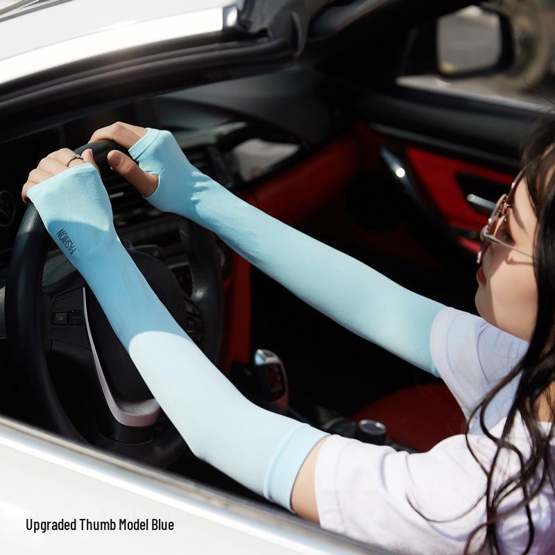 Women's Anti-UV Thin Ice Sleeves for Summer Driving - Protects Arms for Men and Women