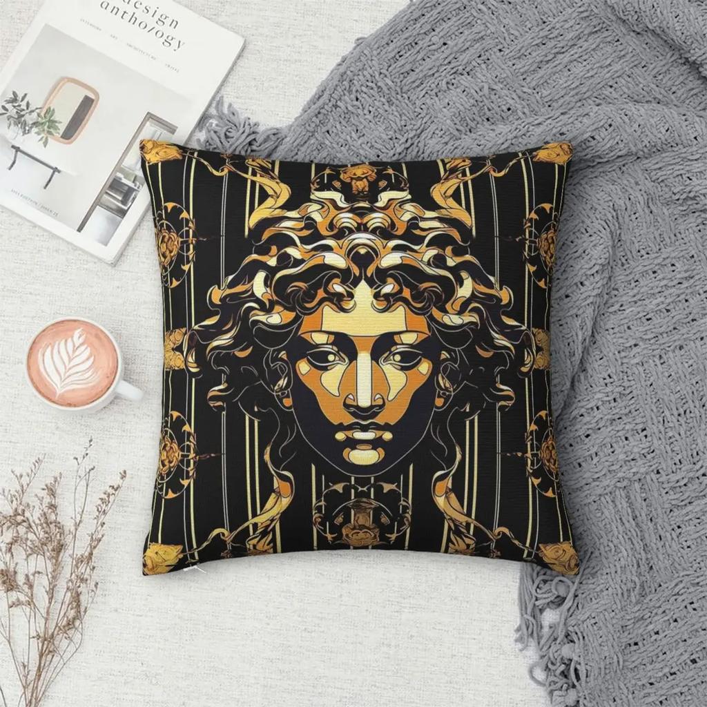 Medusa mit antikem kreativem Kunststil Nahtloses Muster Quadratischer Kissenbezug Kissenbezüge Kreativer Kissenbezug für Bett "x"