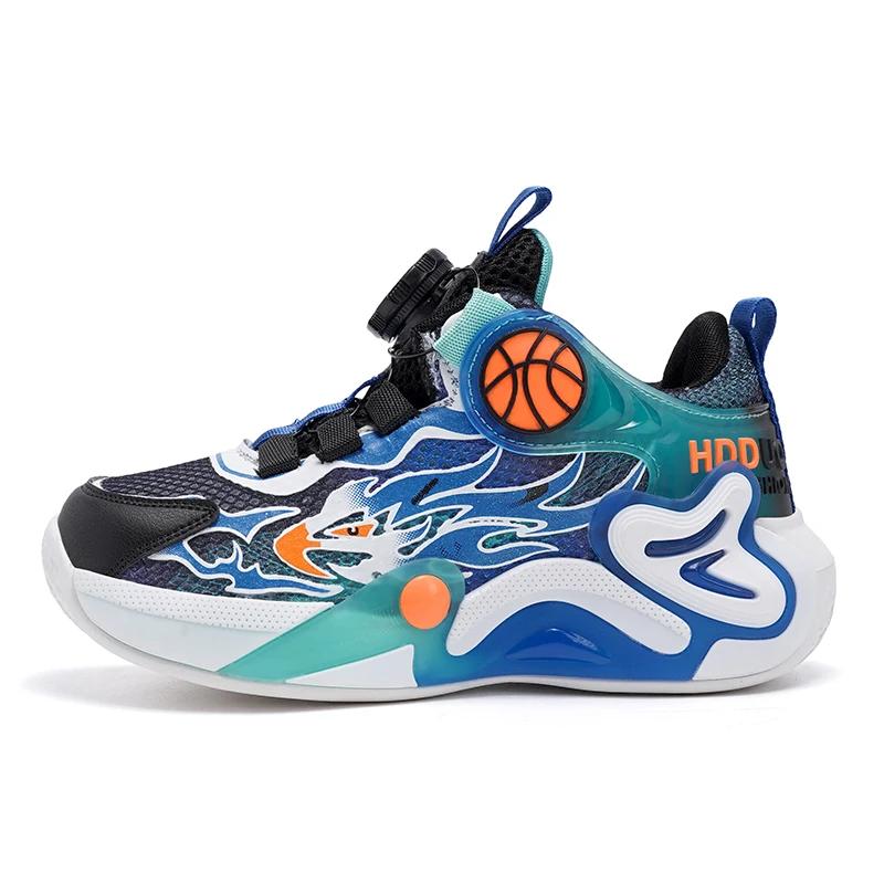 Boy Sneaker New Fashion Outdoor Kids Basketball Shoes Soft Sole School Children Sports Shoes for Boy 4 To 12 Years
